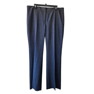 Thin grey pinstripe dress pants smart casual midrise modern fit no lining sz. 14